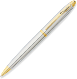 Шариковая ручка цвет хромовый с золотом в FranklinCovey Lexington FC0012-3