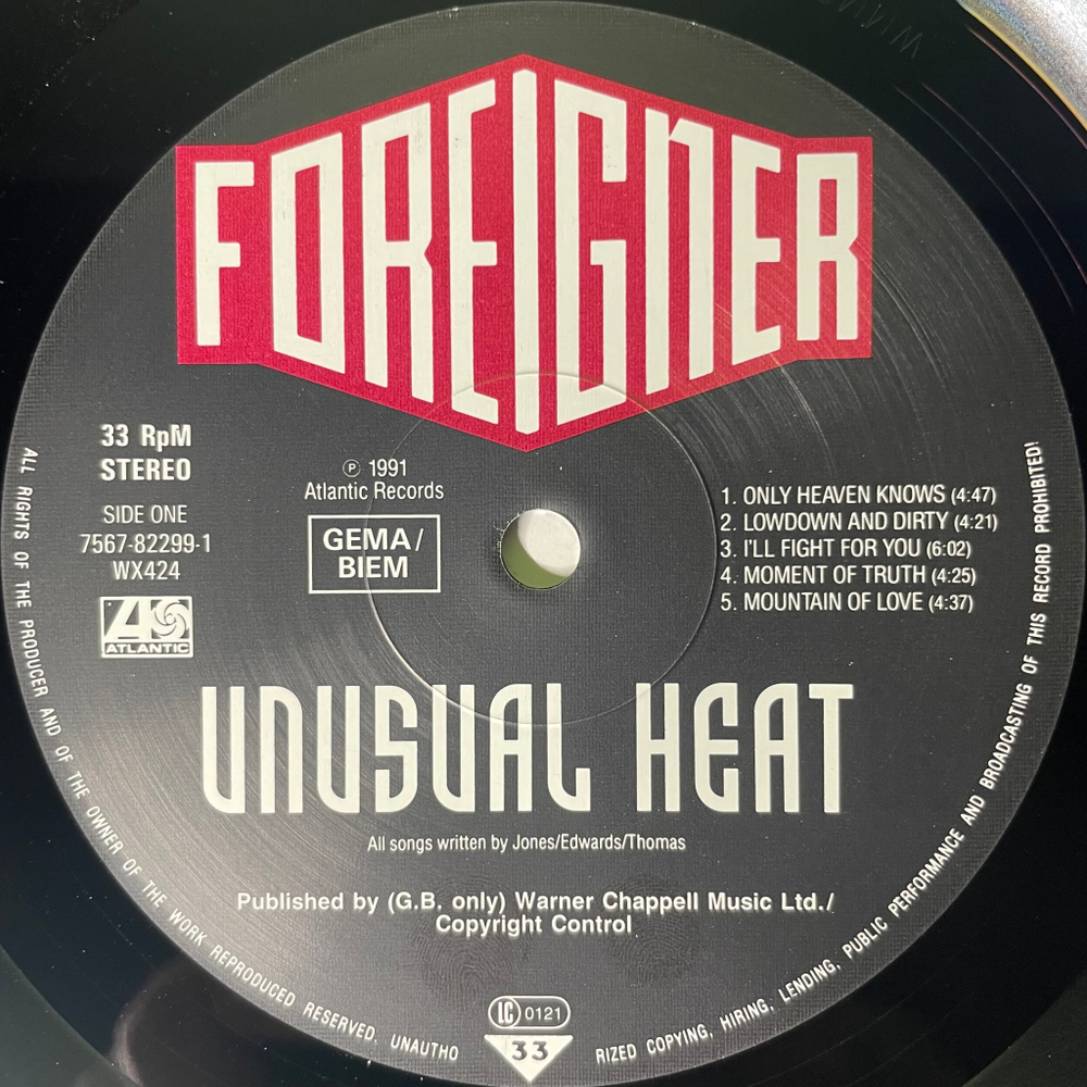 Foreigner - Unusual Heat (Германия 1991г.)
