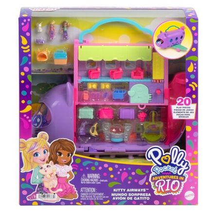Polly Pocket - Кошка-самолет с двумя куклами + аксессуары HWP19