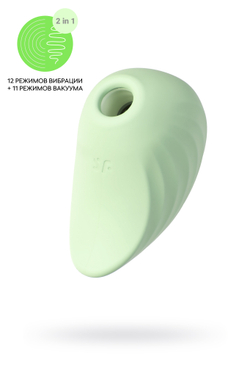 Вакуум-волновой бесконтактный стимулятор клитора Satisfyer Pearl Diver, силикон, мятный, 5 см