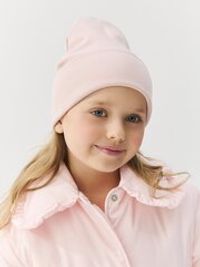 Шапка трикотажная двухслойная "Дымчатая роза"