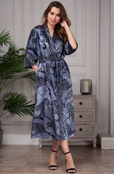 Халат женский шелковый Mia-Amore AMAZONKA АМАЗОНКА 8669 синий
