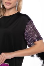 Блуза "Богема" (блэк/лилас) Б8026 LT Collection