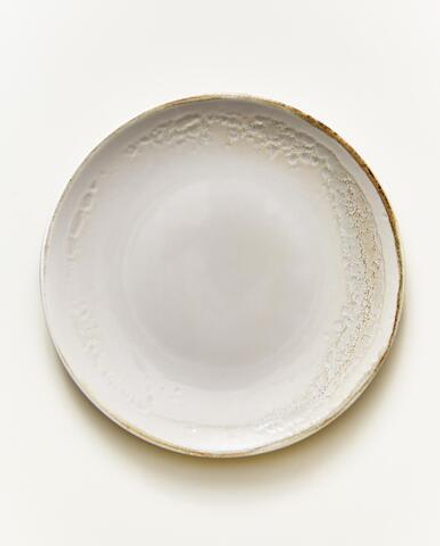 Zara Home тарелка десертная из каменной керамики, цвет бежевый, 21 см
