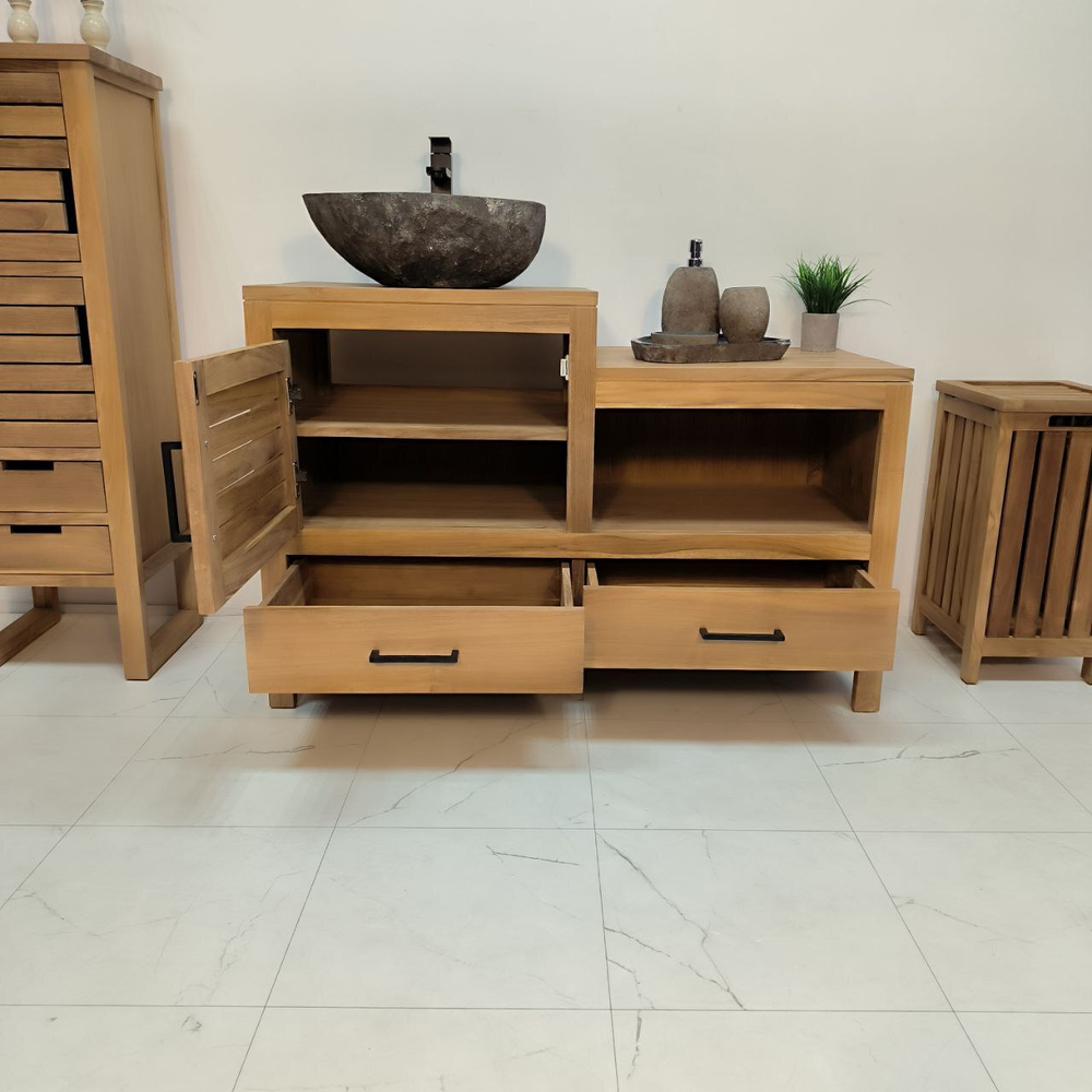 Тумба из массива тика 50067 Саланг (120*50*80)