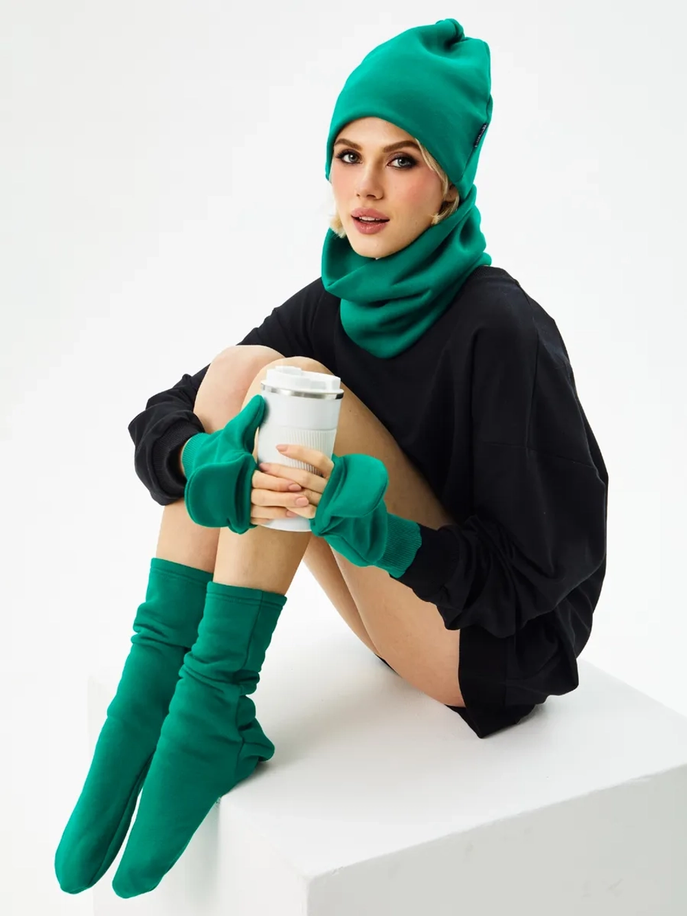 Рукавички-трансформеры из футера с начесом