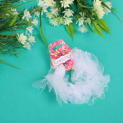 Резинка для волос детская «Magic Girls», окантовка горошек, цвет белый, d-13см