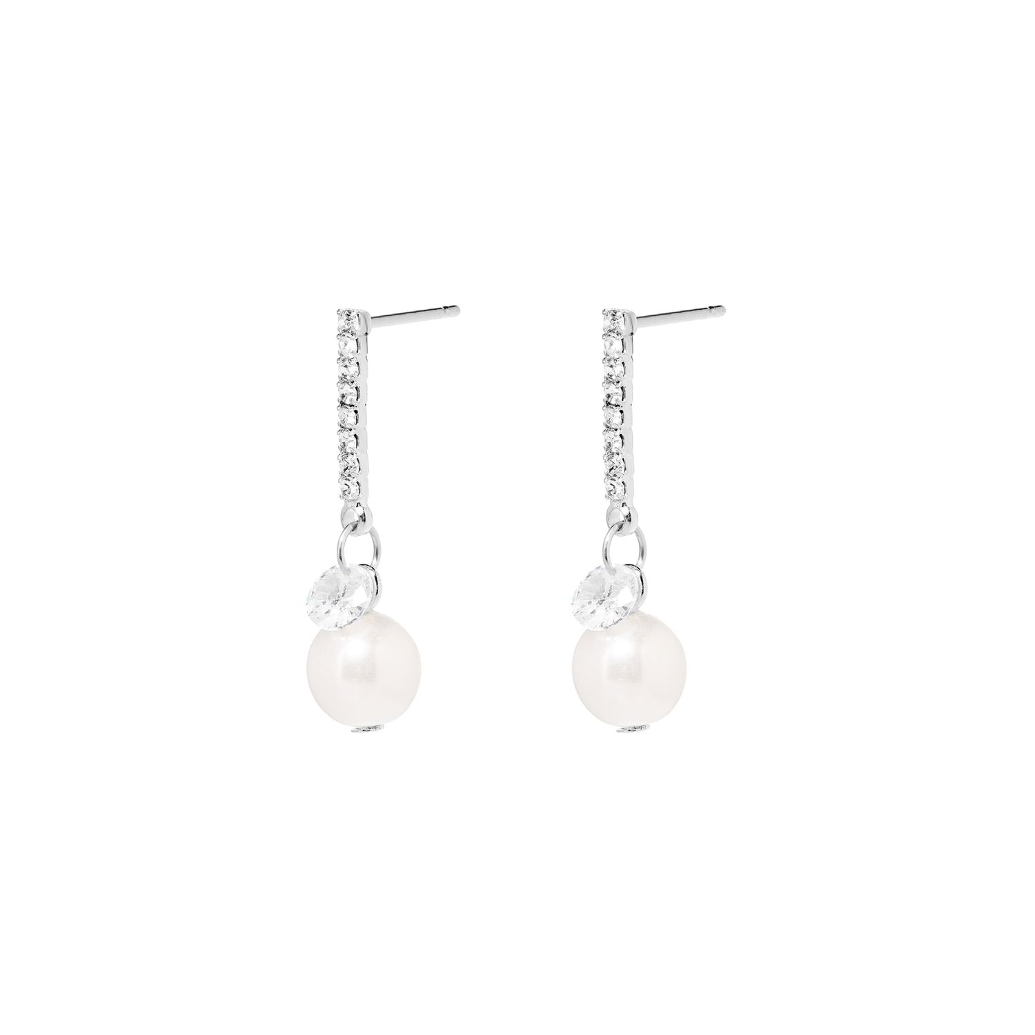 Серьги Dangling Pearls Earrings - Silver