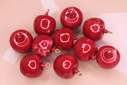 Подвеска яблоко акрил 20 мм красное