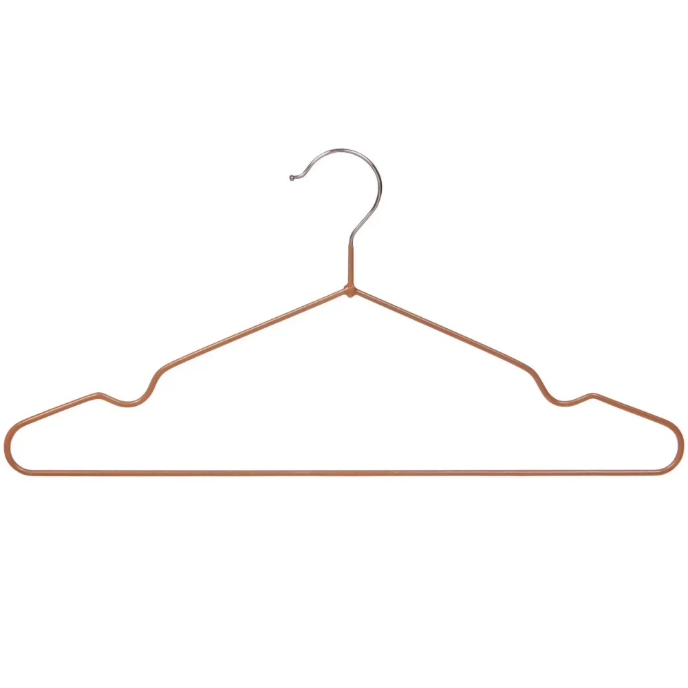 Плечики металлические нескользящие с полимерным покрытием 10шт «ТАРТИТАН», цвет бронзовый, 40см (Селфи)