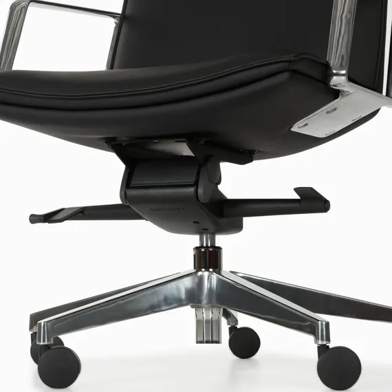 Офисное кресло Alix, натуральная черная кожа