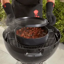 Голландская печь чугунная Gourmet BBQ System с крышкой-сковородой, 