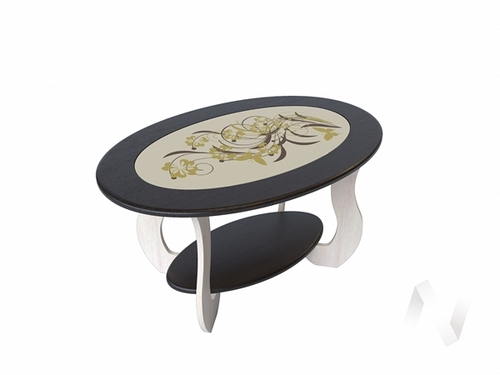 Стол журнальный СЖ-6 (со стеклом) (дуб молочный/венге)