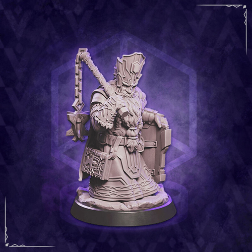 Дворф Дуэргар Клерик Жрец Рыцарь Паладин миниатюра для dnd, днд, pathfinder, фентези, Настольная игра, НРИ, Варгейм, РПГ