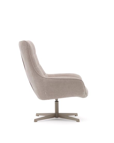 Teryl Кресло из шенилла бежевого цвета с серым металлом Испания 