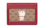 GUCCI Doraemon Collaboration Canvas With Leather Card Holder Unisex Ebony/Red