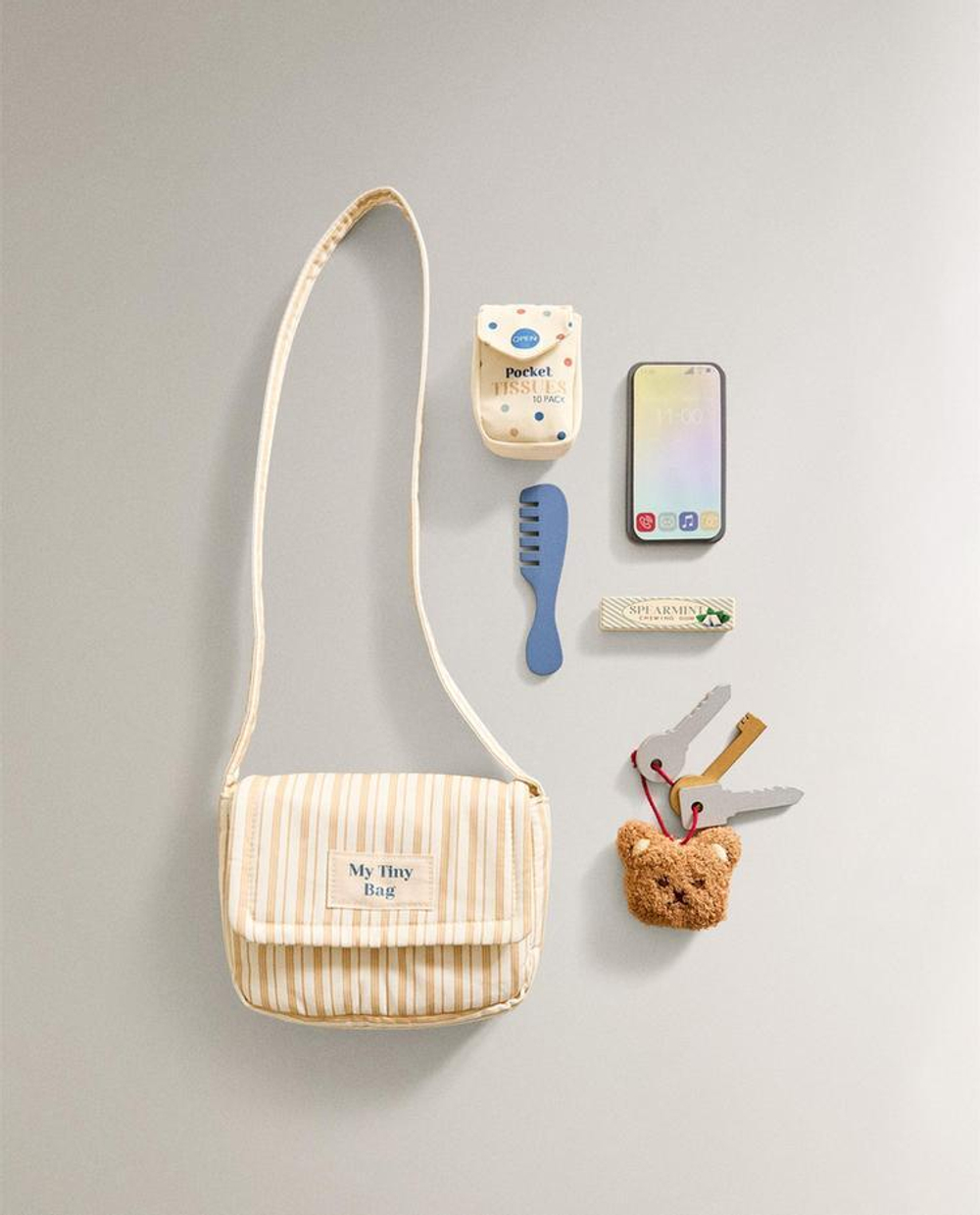 ZARA HOME ДЕТСКАЯ МИНИ-СУМКА С АКСЕССУАРАМИ, РАЗНОЦВЕТНЫЙ