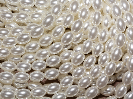 "Жемчуг рис" 6х8мм, "Майорка. Имитация" (нить)