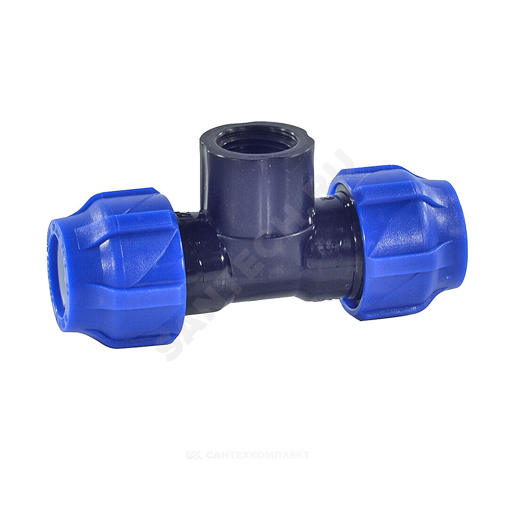 Тройник компрессионный ПЭ Дн 20х1/2"х20 ВР Ру16 VALFEX 1210012001220