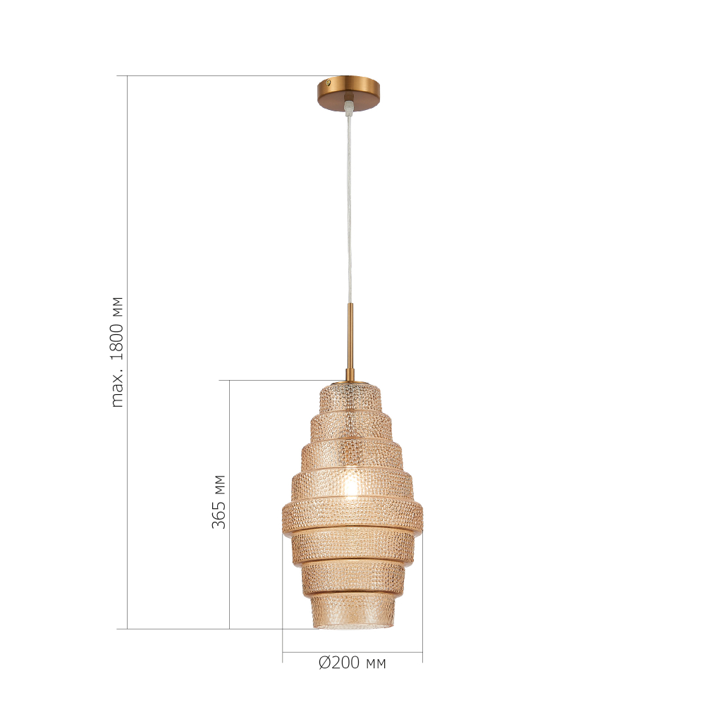 SL1001.203.01 Подвес ST-Luce Латунь/Коньячный E27 1*40W REXITE