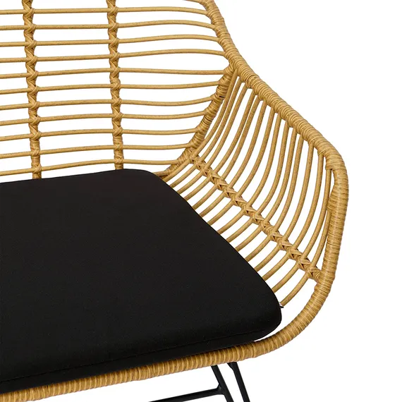 Кушетка Vetle Bent, 125х68 см, светлый ротанг