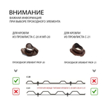 Проходной элемент PROF-20 для металлопрофиля С20, серия Static, коричневый (подходит для кровли RAL 8017, коричневый), Gervent