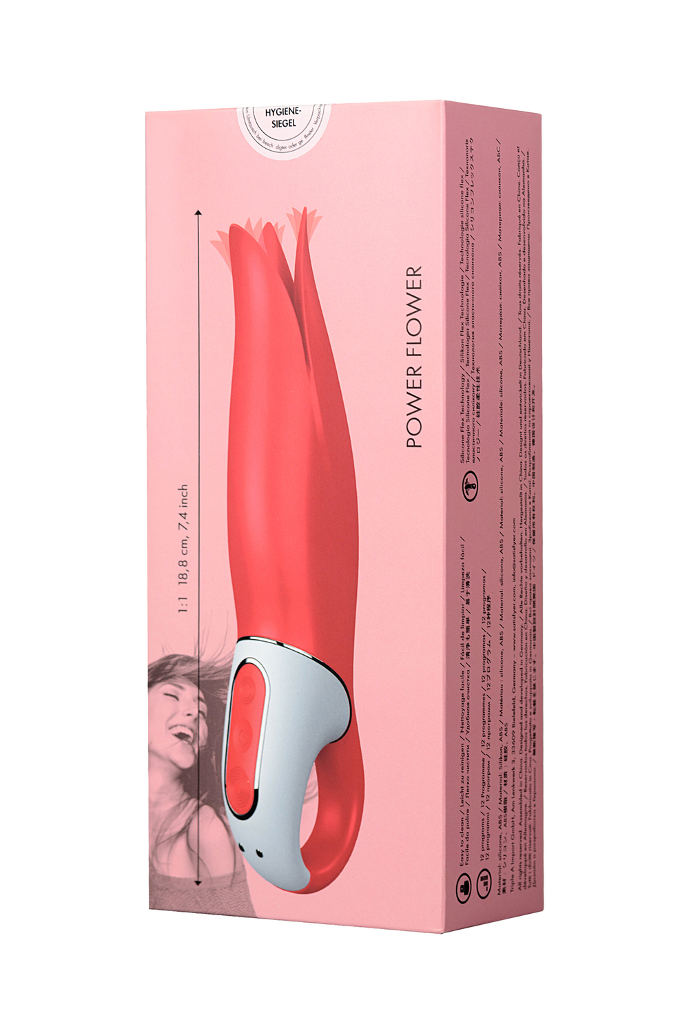 Нереалистичный вибратор Satisfyer Vibes Power Flower, силикон, красный, 18,8 см.
