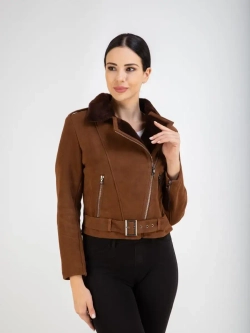 Дубленка авиатор натуральная автоледи Турция