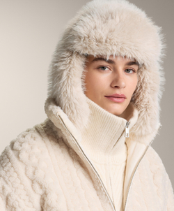 Oysho Шапка-авиатор из искусственного меха, каменный