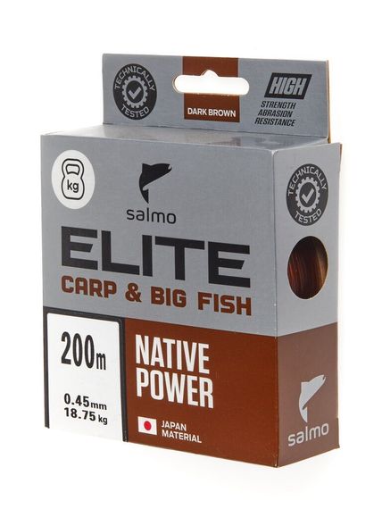 Леска монофильная Salmo Elite CARP &amp; BIG FISH 200 м, 0,45 мм