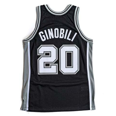 Баскетбольная мужская джерси Mitchell & Ness NBA Swingman Jerseys San Antonio Spurs - Manu Ginóbili #20 (SMJYAC18102-SASBLCK0)