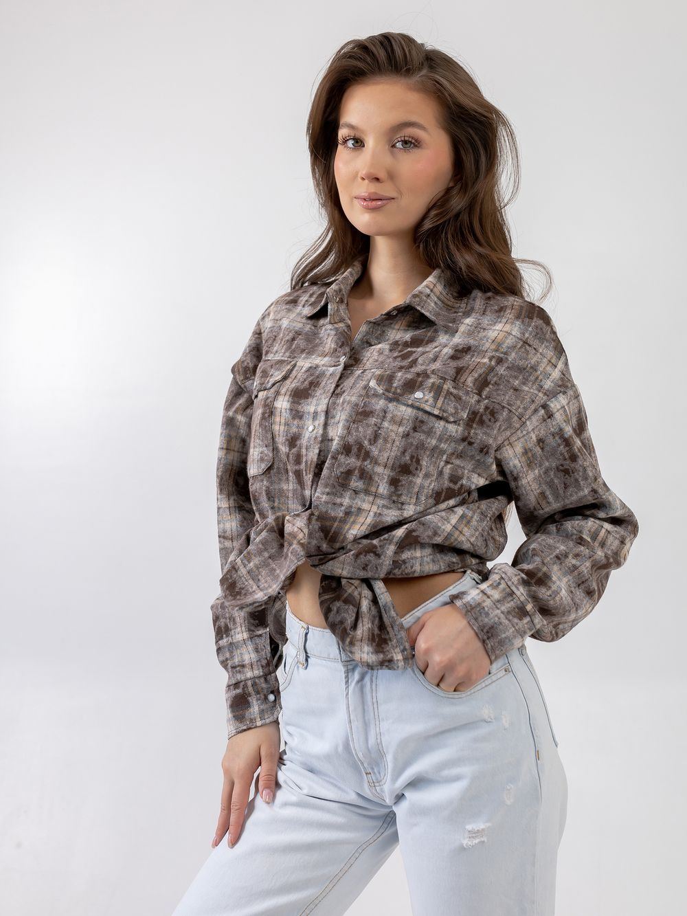 С-335-2 Рубашка в клетку ВАРЁНКА