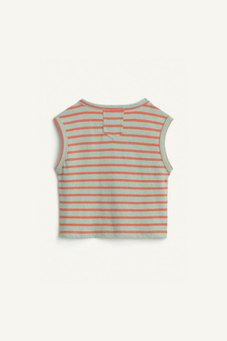 ZARA ФУТБОЛКА В ПОЛОСКУ, ПЕРСИКОВЫЙ