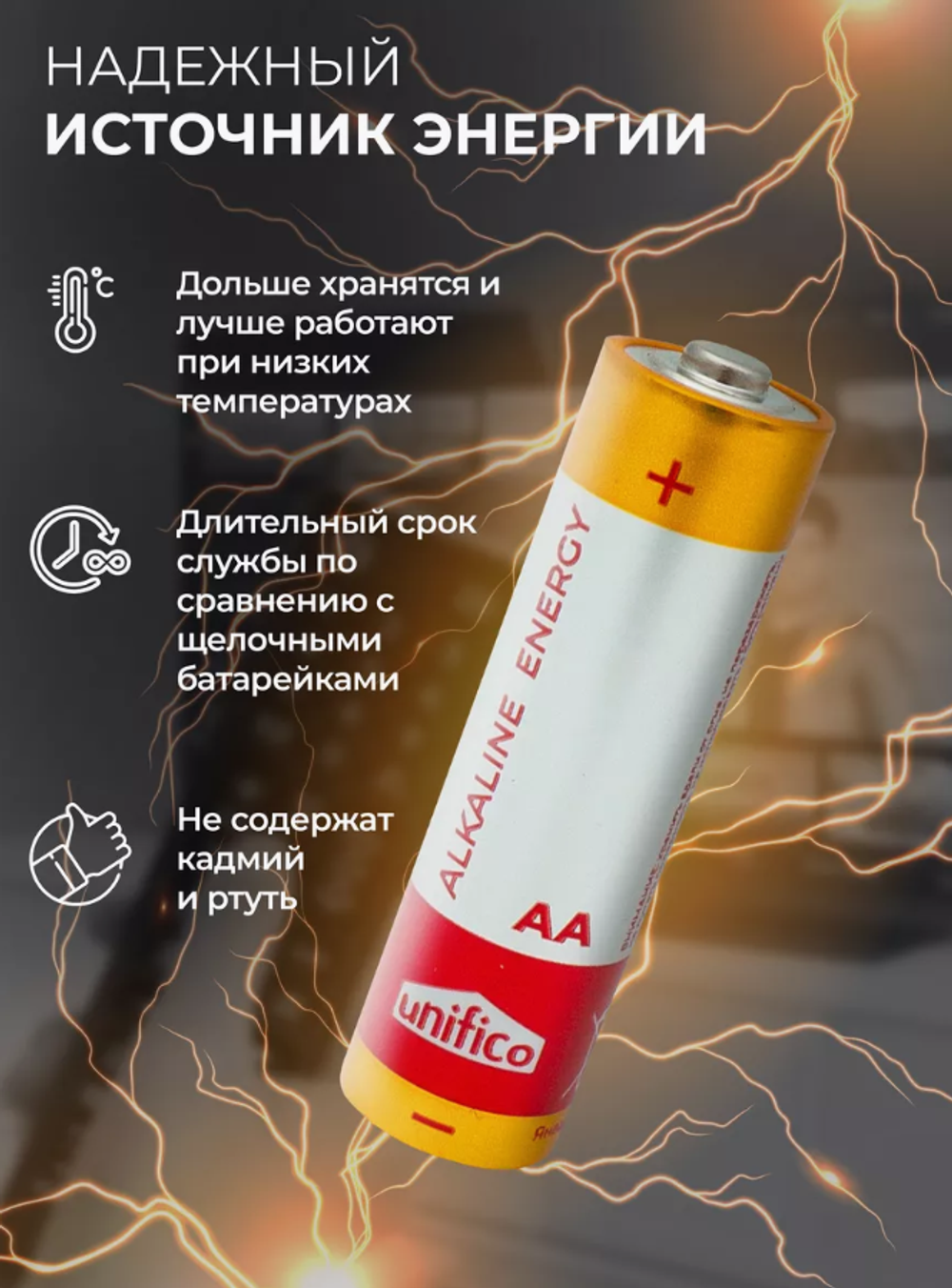 Батарейки пальчиковые Unifico АА 10 штук