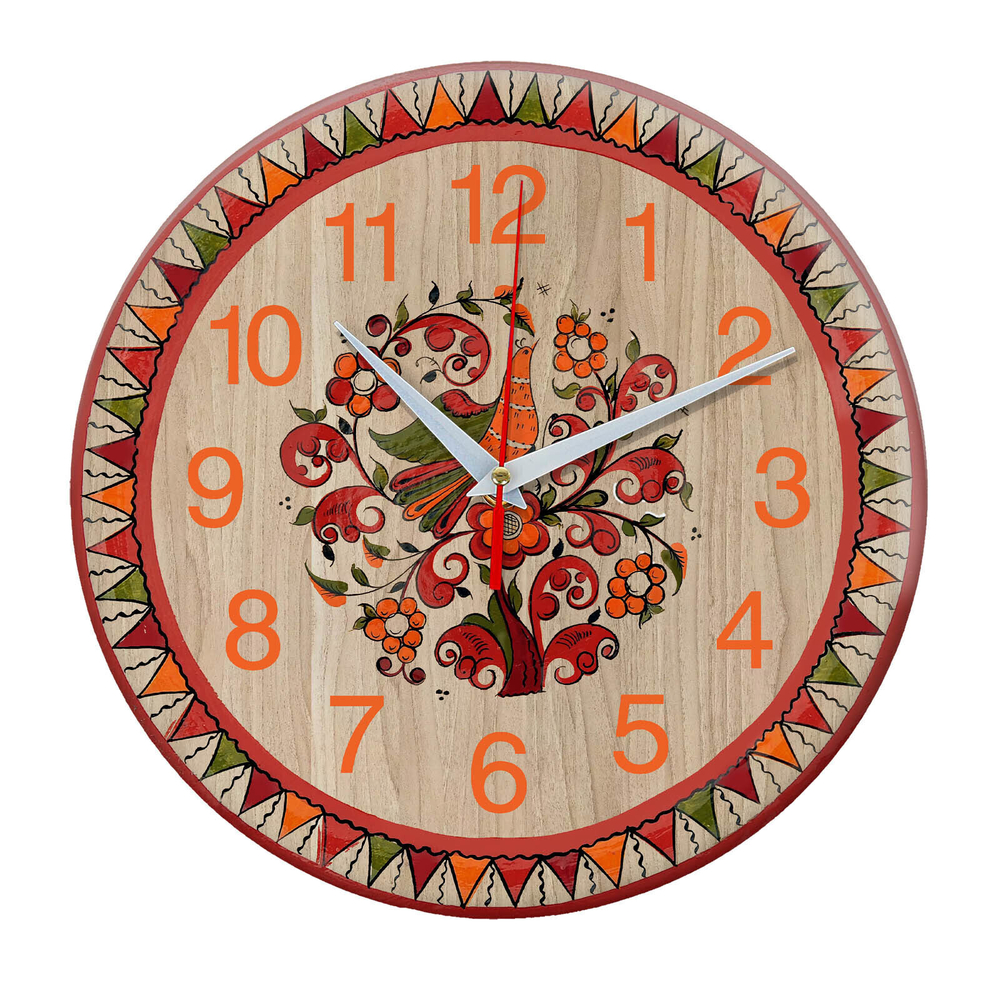 Настенные часы SouvenirClock Северодвинская роспись, 28 см,