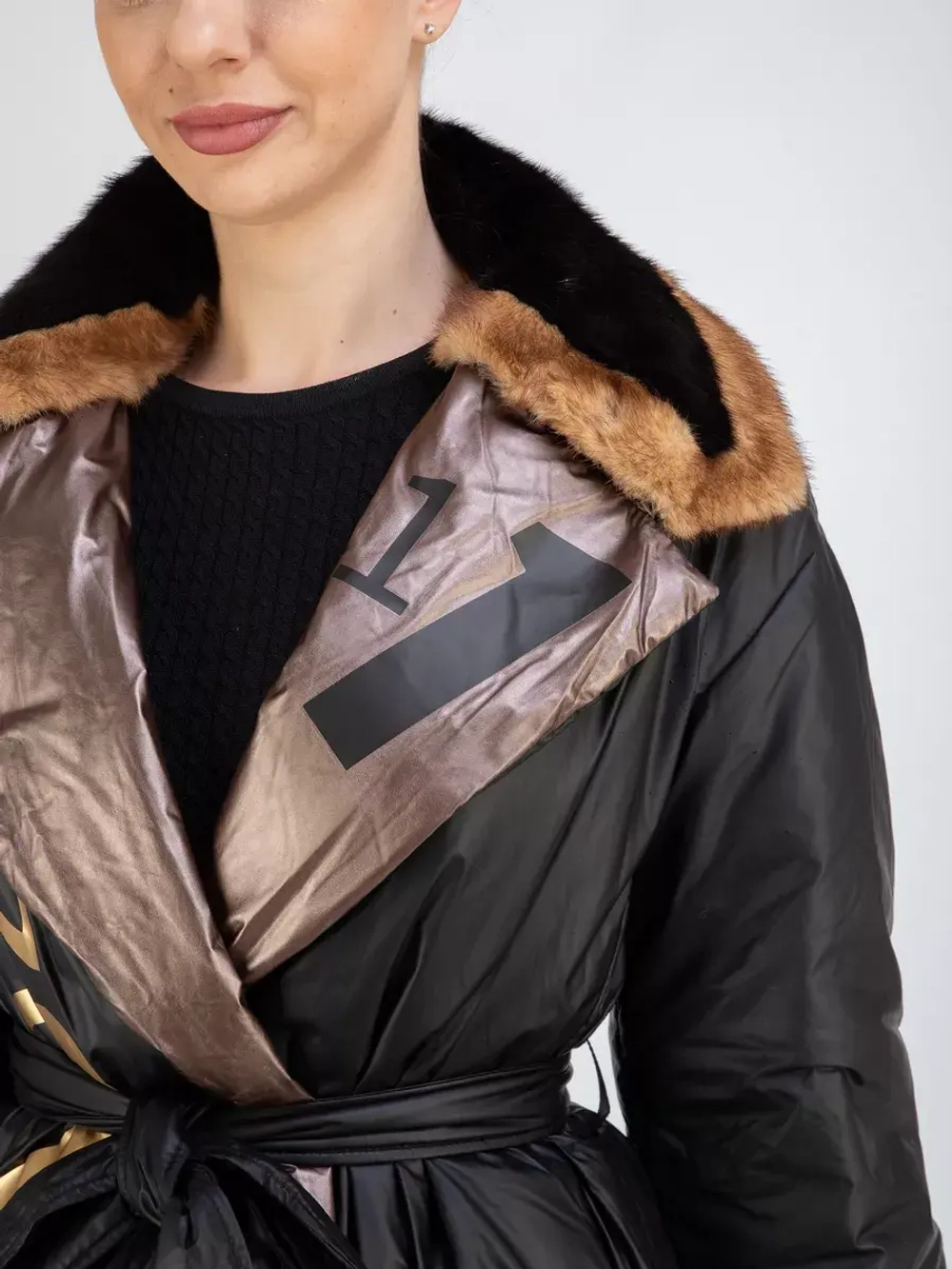 Куртка утепленная с мехом короткая демисезонная