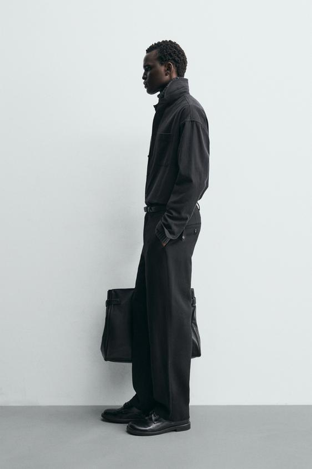 ZARA ПРЯМЫЕ БРЮКИ ИЗ 100% ШЕРСТИ, ЧЕРНЫЙ