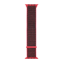 Спортивный ремешок черно-красного цвета из плетеного нейлона для часов Apple Watch 38 и 40мм
