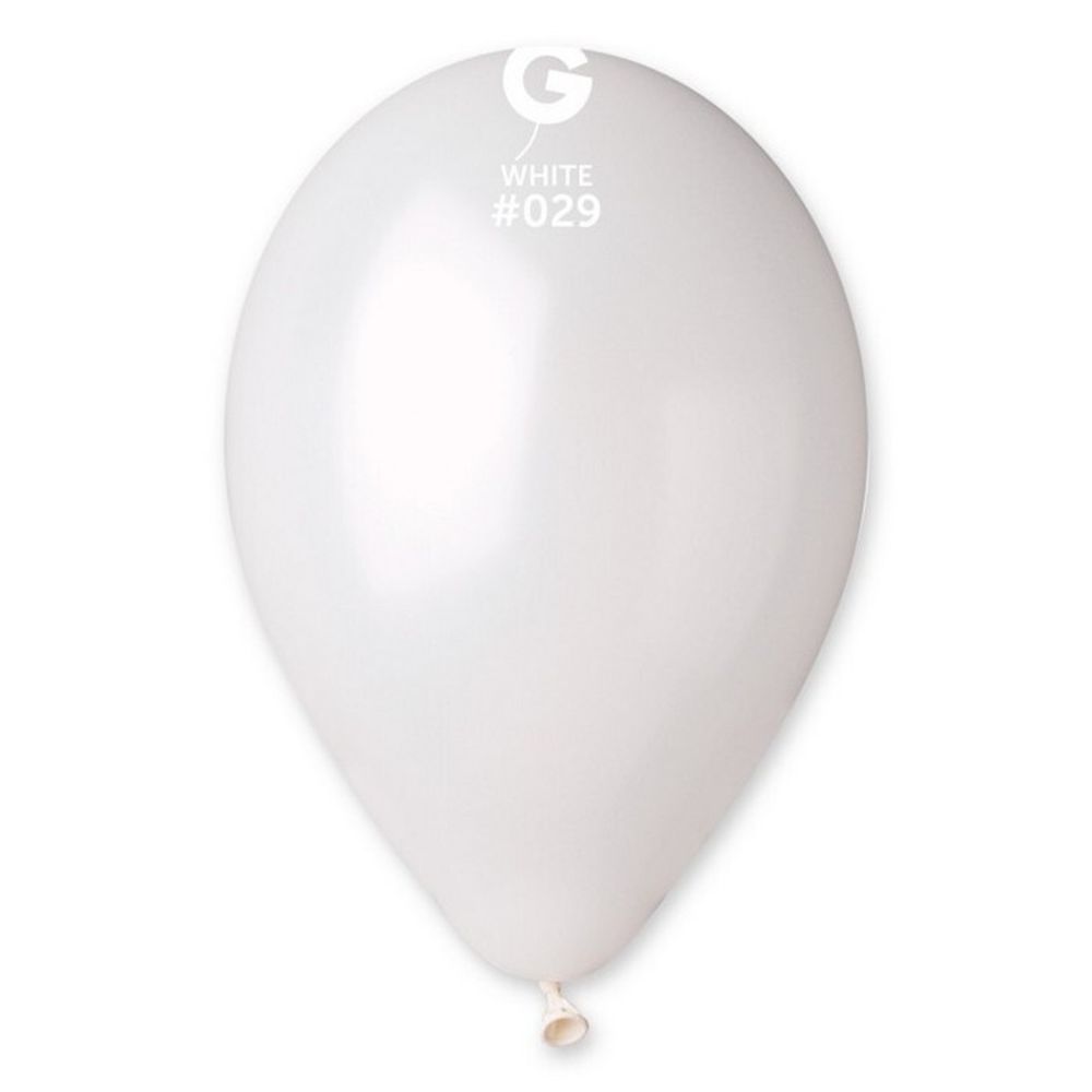 Воздушные шары Gemar, цвет 029 металлик, белый, 100 шт. размер 12&quot;