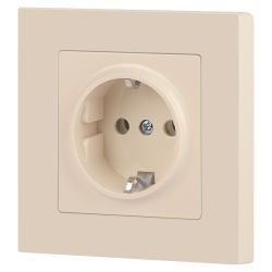 Розетка Intro Accent 6-202-02 2P+E Schuko 16А-250В IP20 СУ AL/CU слоновая кость | Intro