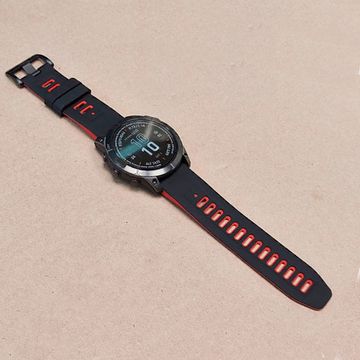 Ремешок силиконовый двухцветный 26 мм для Garmin Fenix 7x/6x/5x/5x plus/3, Descent, Tactix, Enduro, D2,  Instinct 2X