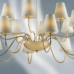 758162 Люстра подв. DIAFANO 16х40W G9 ЗОЛОТО/БЕЛЫЙ