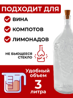 Бутылка для домашних напитков "Винная" 3 литра