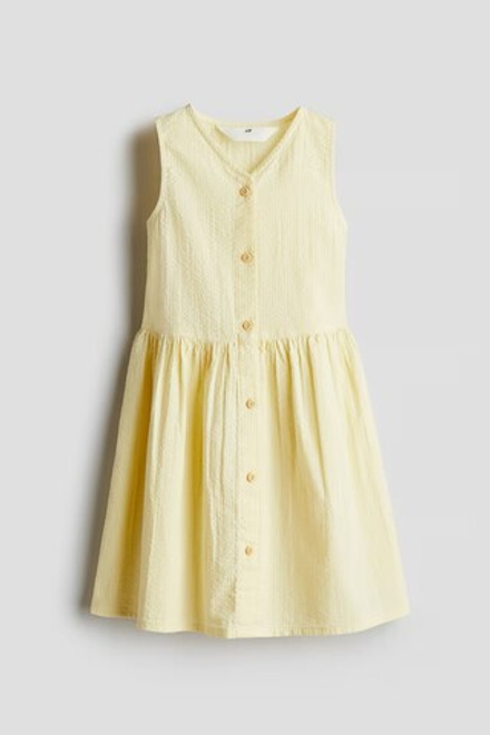 H&M Хлопковое платье, светло-желтый