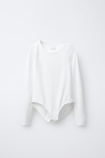 ZARA БОДИ ИЗ ПОЛИАМИДА, БЕЛЫЙ
