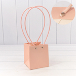 Пакет подарочный 13х11.5х11.5см Ваза для цветов (Розовый)