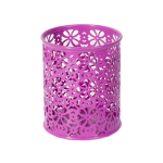 Подставка-стакан для канцтоваров Alingar, металлическая, круглая, узор "Клевер", ассорти