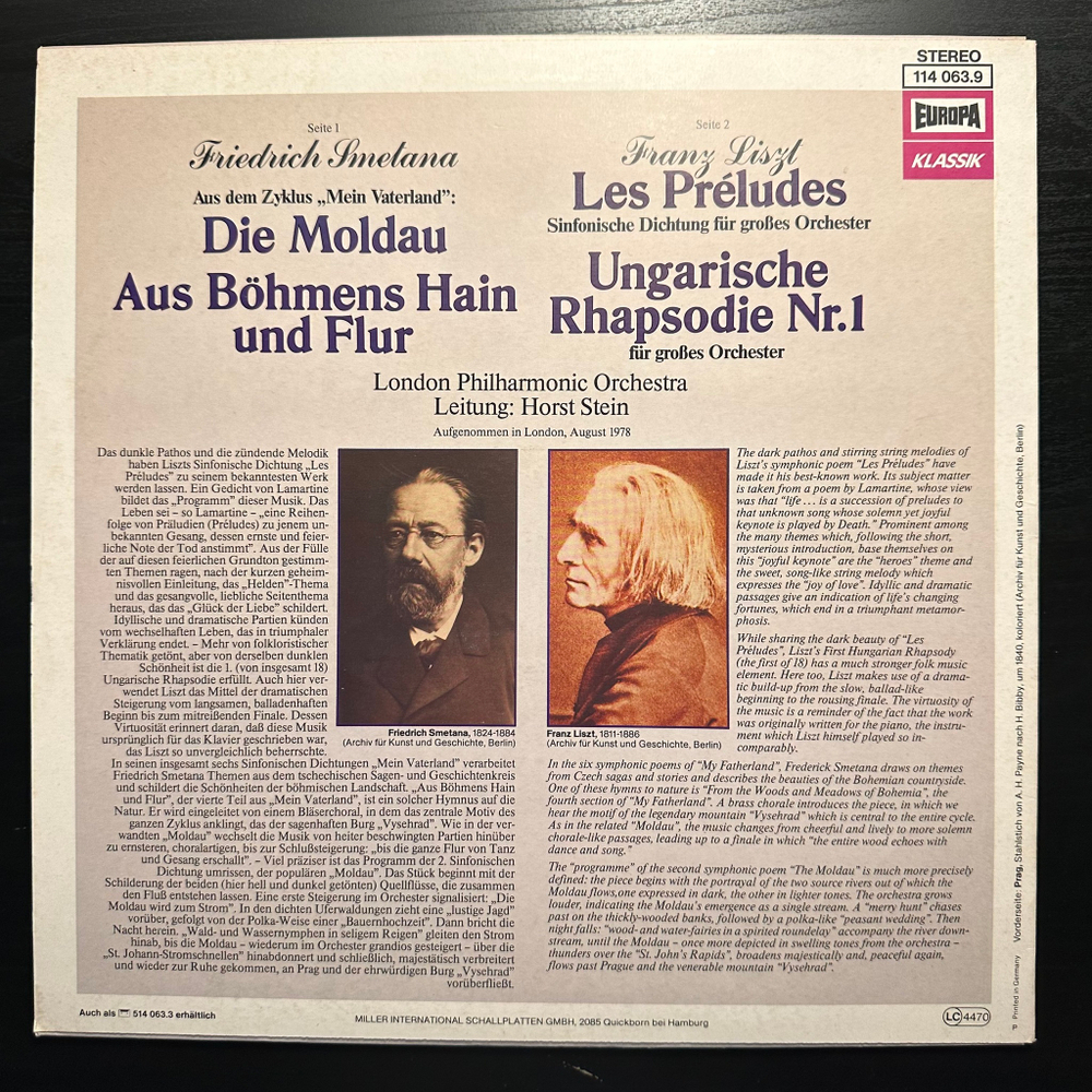 Сметана - Влтава, В чешских лугах и лесах / Лист - Прелюдии, Венгерская рапсодия №1 (Германия)