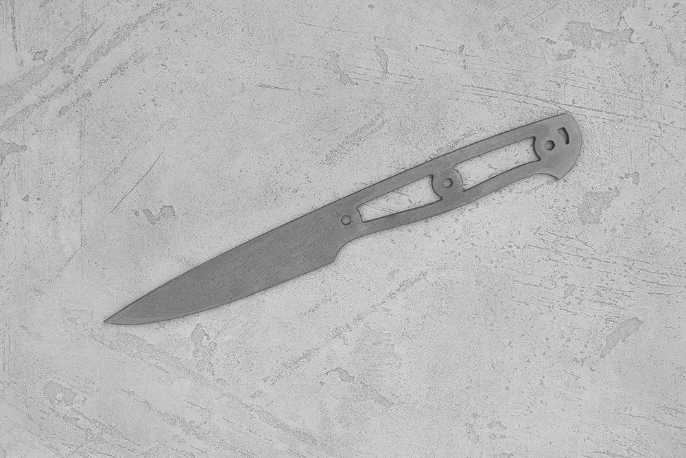 Заготовка для ножа, сталь M390 2,6мм. Модель "Аппарель НО100" с клинком 100мм, ТО 62-63HRC