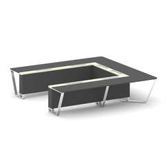 Steel Meet Стол переговорный П-образный MMK-PR.B.SP-11P Антрацит/Ваниль Глянец/Нержавеющая Сталь/Хро